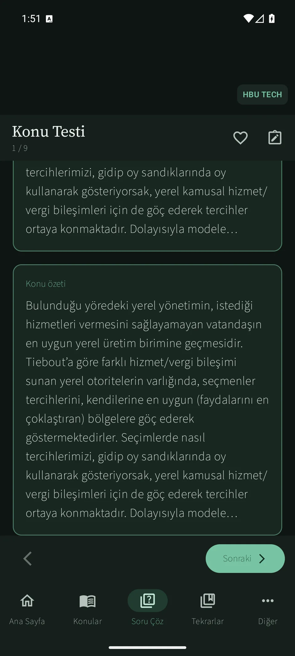 Yanlışının nedenini anla. — uygulama ekranı