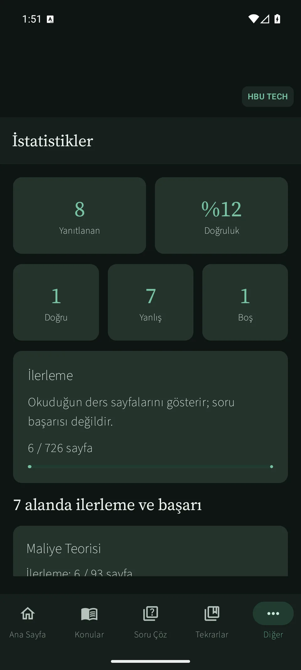 Zayıf noktanı gör, ona göre çalış. — uygulama ekranı
